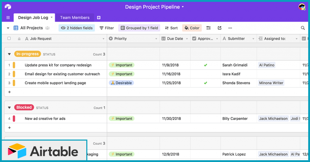 Airtable Design Project Pipeline