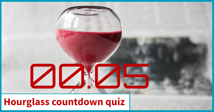 Hourglass countdown quiz