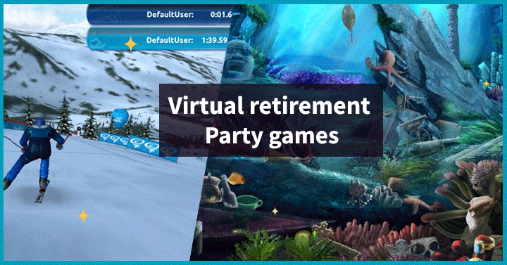 Virtual retirement party games