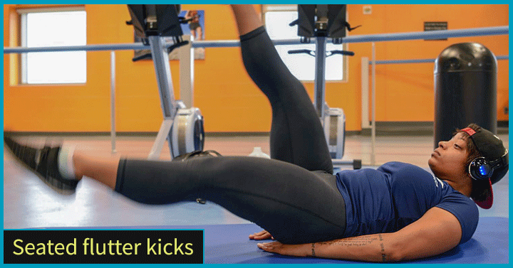 Seated flutter kicks