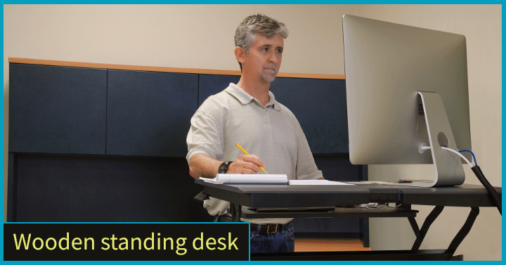 Wooden standing desk