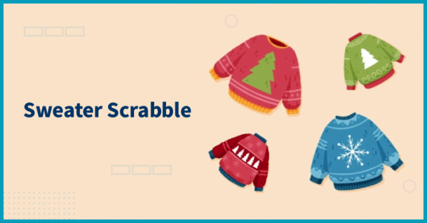 Sweater Scrabble - ugly sweater party ideas