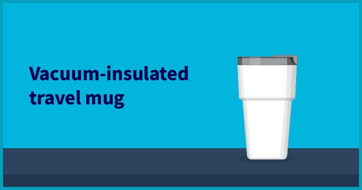 Vacuum-insulated travel mug