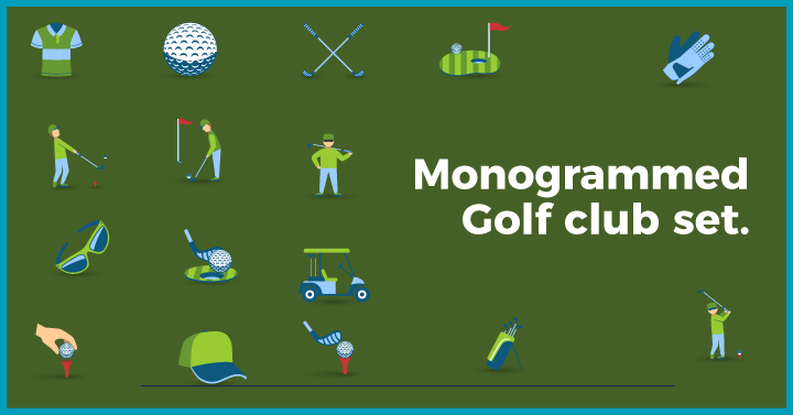 Monogrammed golf club set
