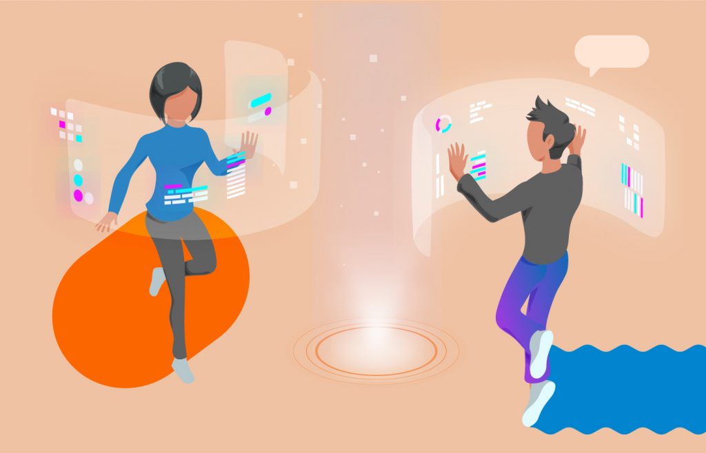 Free Vector Player characters and online game concept