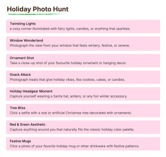 Holiday Photo Hunt