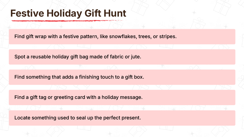 Festive Holiday Gift Hunt