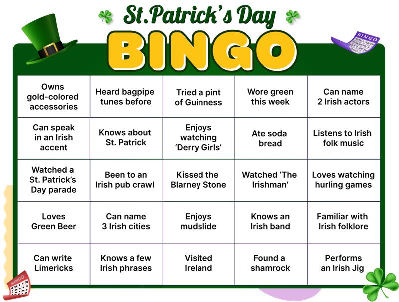 St. patrick's day bingo