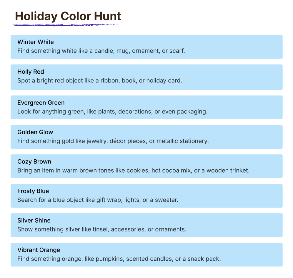 Holiday Color Hunt