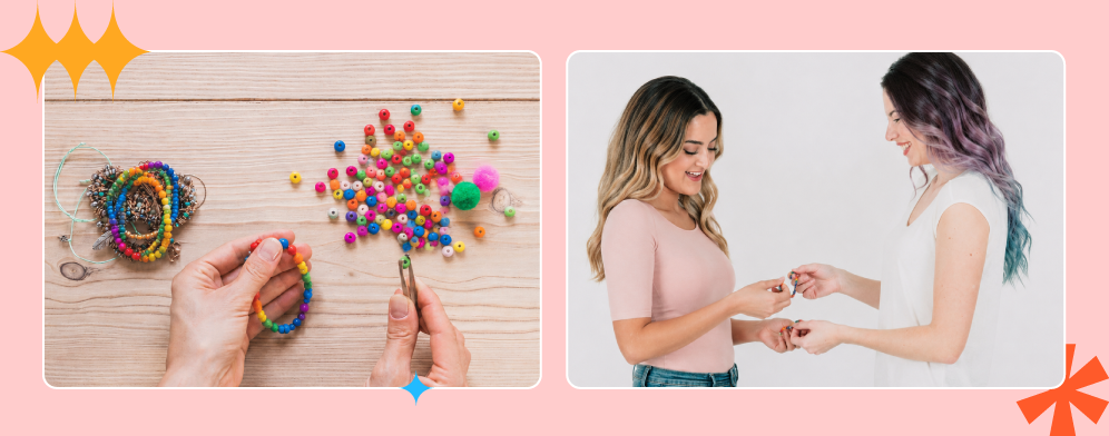 Beaded bracelet making